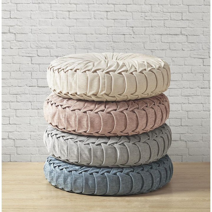 Buy farmhouse furniture Poly Chenille Round Floor Pillow Cushion - Modern Cottage Farmhouse Furniture