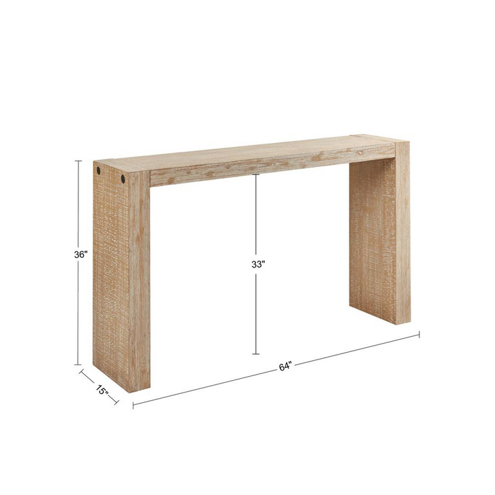Buy farmhouse furniture Handcrafted Mediterranean wood "64" Console Table - Modern Cottage Farmhouse Furniture