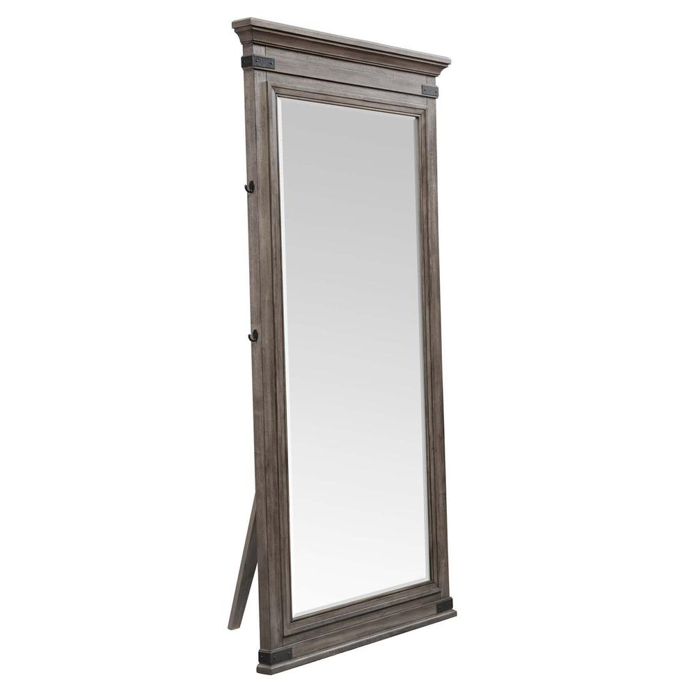 Buy farmhouse furniture Large Floor Mirror in Brushed Steel | 37 x 79 Inch Full-Length - Modern Cottage Farmhouse Furniture