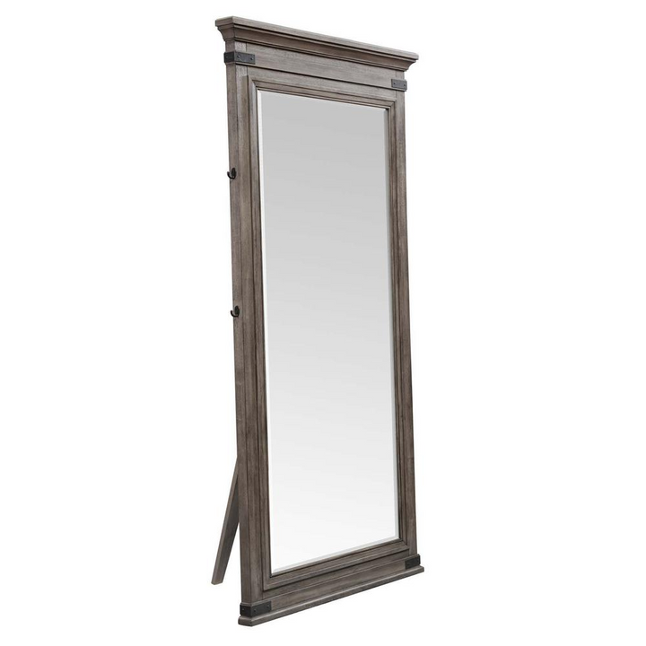 Buy farmhouse furniture Large Floor Mirror in Brushed Steel | 37 x 79 Inch Full-Length - Modern Cottage Farmhouse Furniture