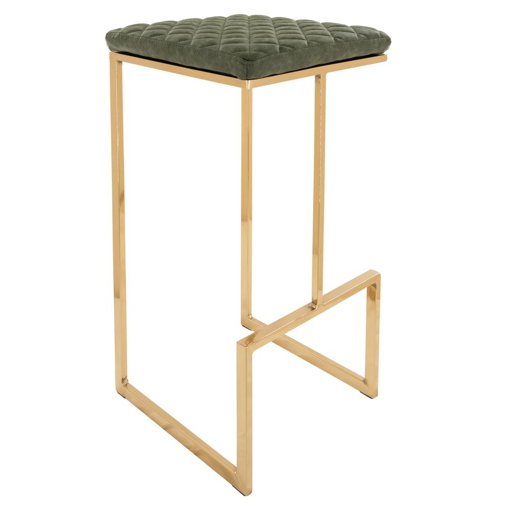 Buy farmhouse furniture The Portofino Olive Green Tuscan Leather &amp; Gold Bar Stools – Set of 2 - Modern Cottage Farmhouse Furniture