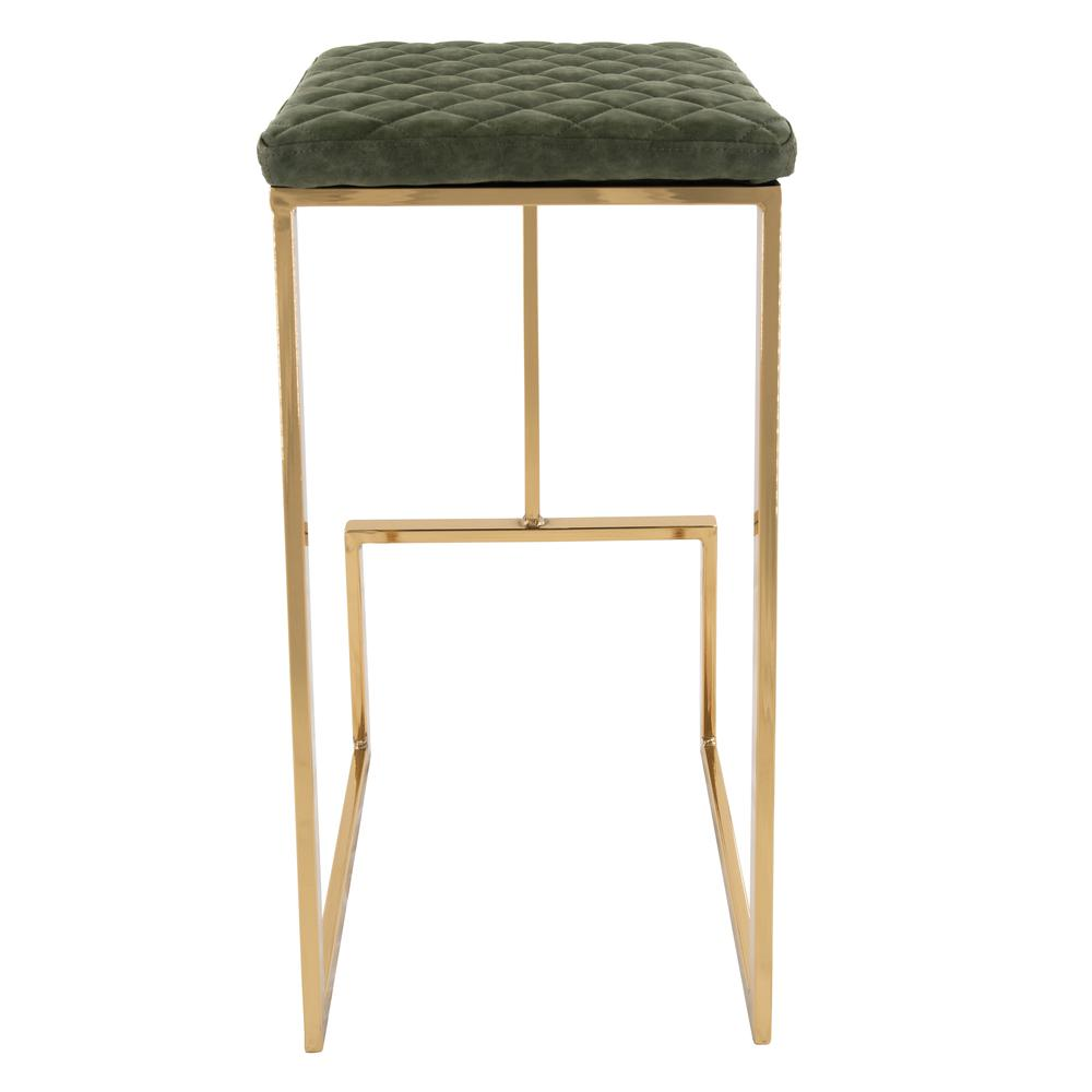 Buy farmhouse furniture The Portofino Olive Green Tuscan Leather &amp; Gold Bar Stools – Set of 2 - Modern Cottage Farmhouse Furniture