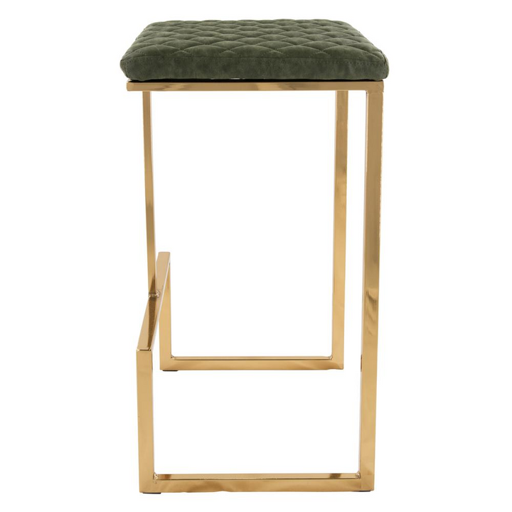 Buy farmhouse furniture The Portofino Olive Green Tuscan Leather &amp; Gold Bar Stools – Set of 2 - Modern Cottage Farmhouse Furniture