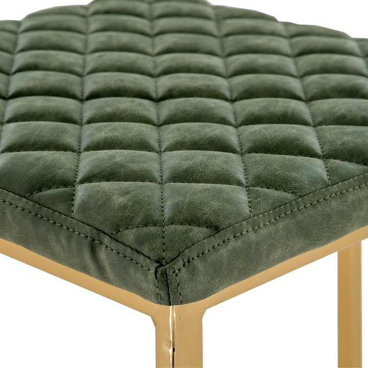 Buy farmhouse furniture The Portofino Olive Green Tuscan Leather &amp; Gold Bar Stools – Set of 2 - Modern Cottage Farmhouse Furniture