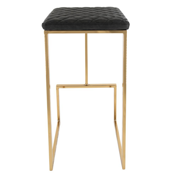 Buy farmhouse furniture The Portofino Black Tuscan Leather &amp; Gold Bar Stools – Set of 2 - Modern Cottage Farmhouse Furniture