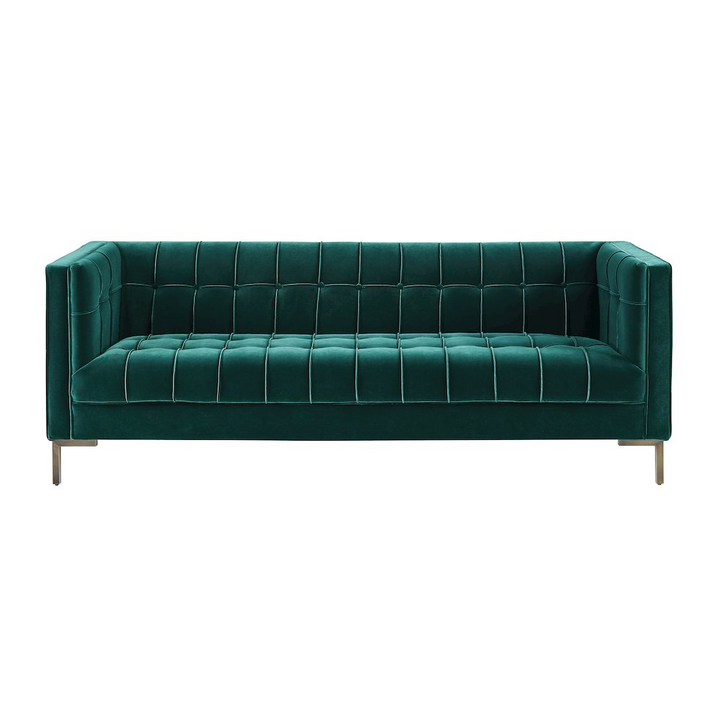 Buy farmhouse furniture La Riviera Mediterranean Luxe Velvet Sofa - Modern Cottage Farmhouse Furniture