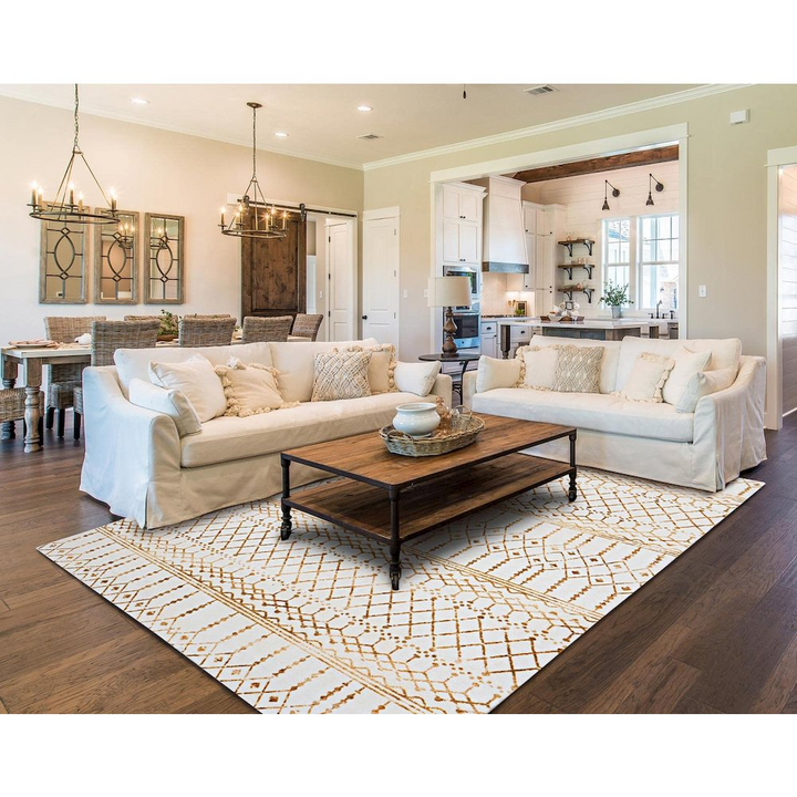 Buy farmhouse furniture Casbah Gold | Moroccan Mediterranean Luxury Faux Rabbit Fur Area Rug - Modern Cottage Farmhouse Furniture