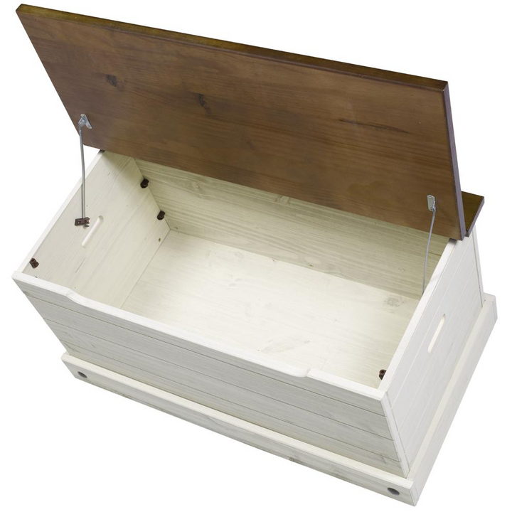 Buy farmhouse furniture Harper Farmhouse Storage Bench | Distressed White Pine Trunk Bench with Lid - Modern Cottage Farmhouse Furniture