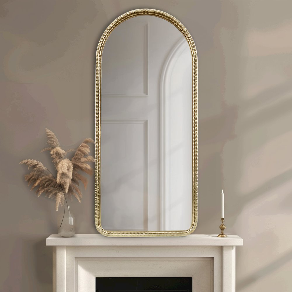 Buy farmhouse furniture Sevilla Mediterranean Spanish Tuscan Gold Arch Wall Mirror - Modern Cottage Farmhouse Furniture