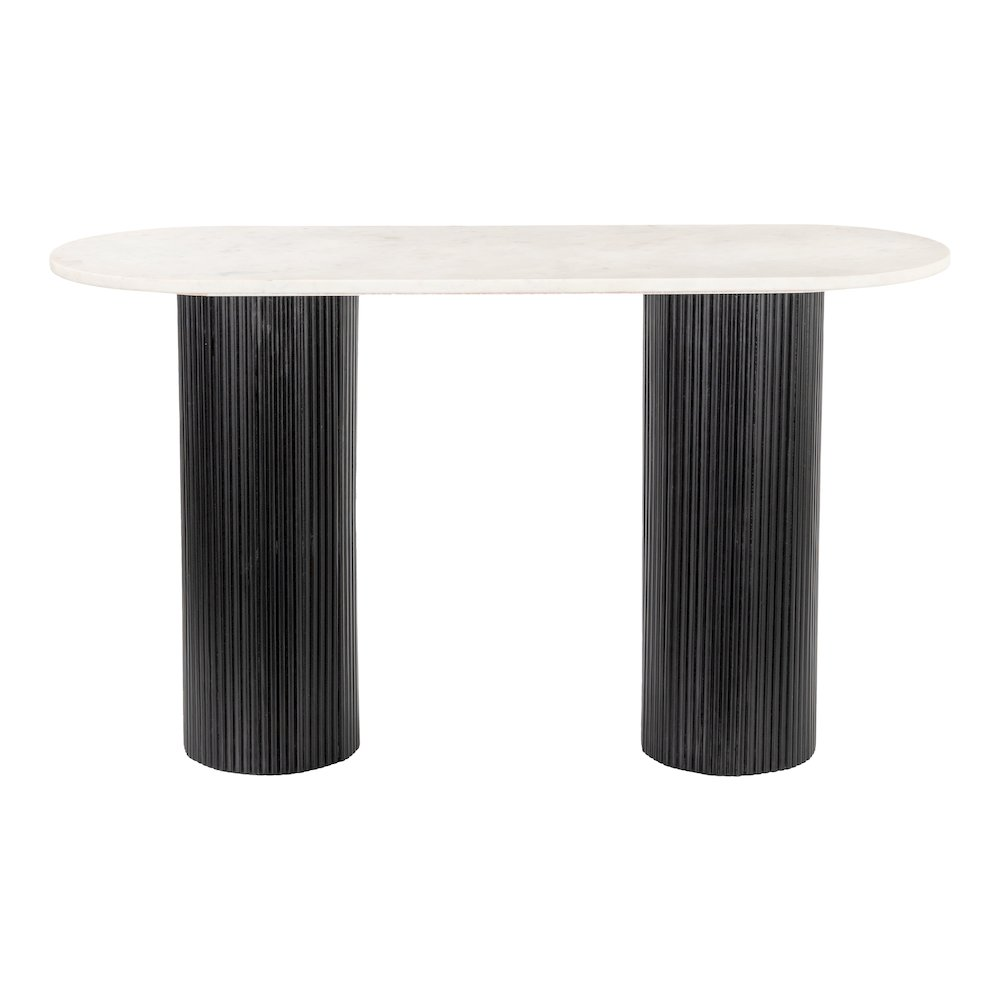 Buy farmhouse furniture Izola Foyer Farmhouse Console Table White &amp; Black - Modern Cottage Farmhouse Furniture