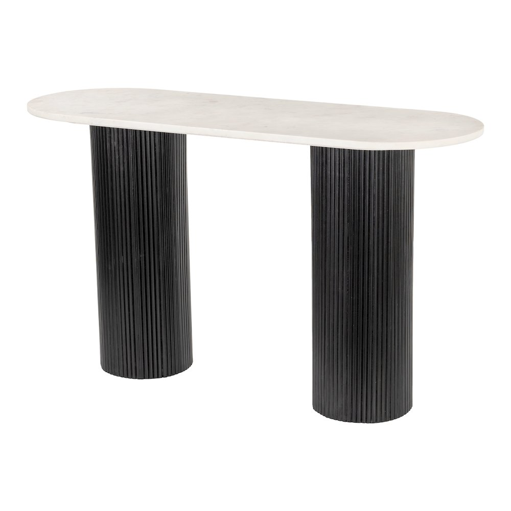 Buy farmhouse furniture Izola Foyer Farmhouse Console Table White &amp; Black - Modern Cottage Farmhouse Furniture