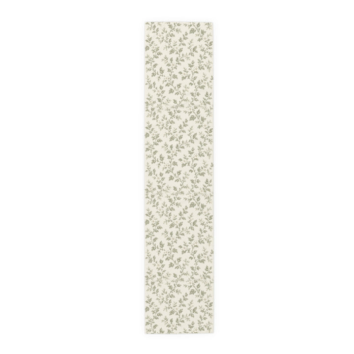 Buy farmhouse furniture Sage &amp; Cream Cotton-Poly Table Runner — Sage Green Floral Dining - Modern Cottage Farmhouse Furniture