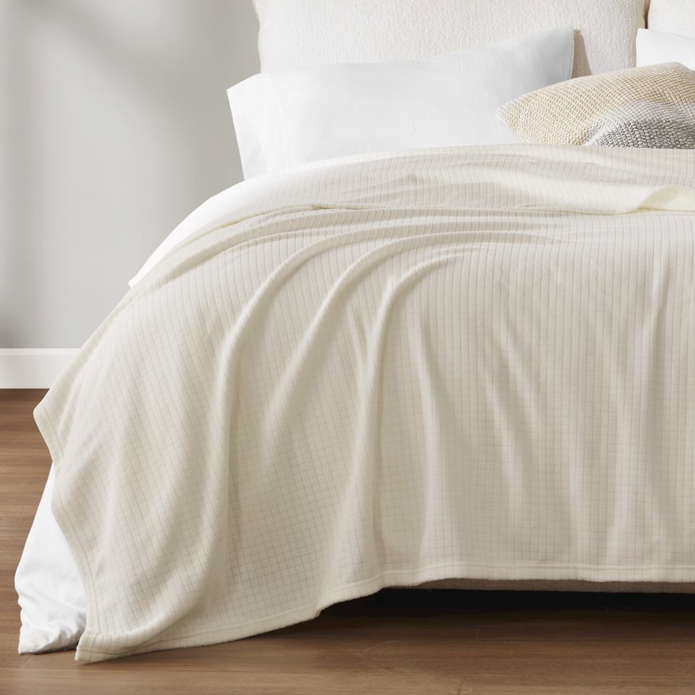 Buy farmhouse furniture Microfleece Blanket in Taupe Color - Modern Cottage Farmhouse Furniture