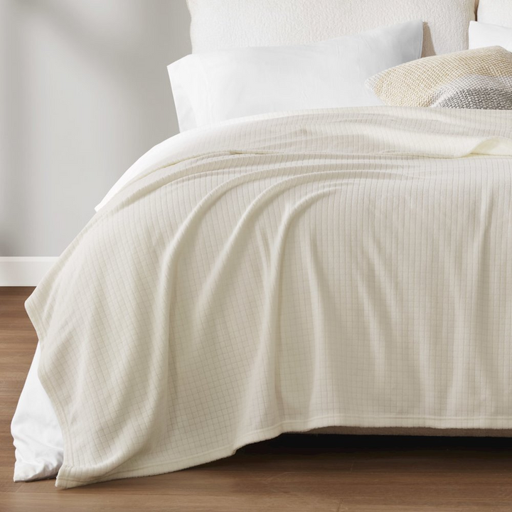 Buy farmhouse furniture Microfleece Blanket in Taupe Color - Modern Cottage Farmhouse Furniture