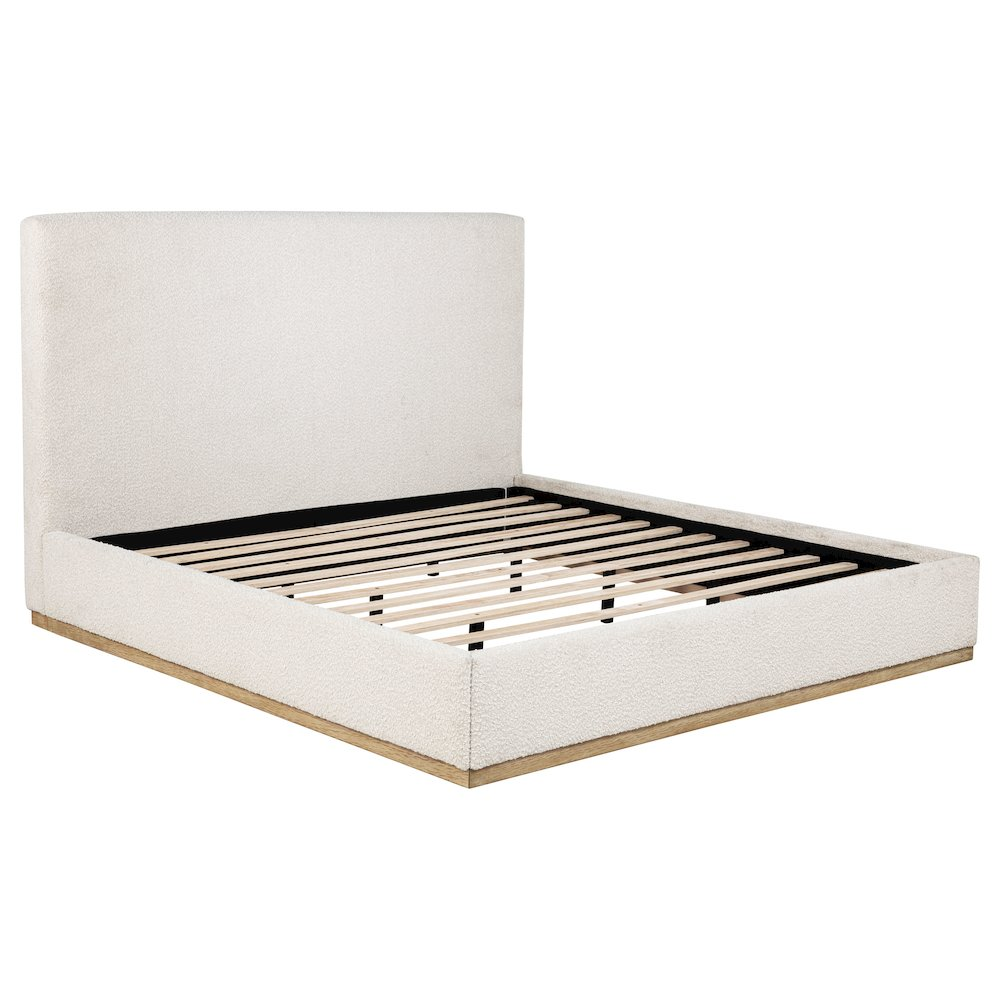 Buy farmhouse furniture Knox Upholstered EASTERN KING Panel Bed Cream - Modern Cottage Farmhouse Furniture