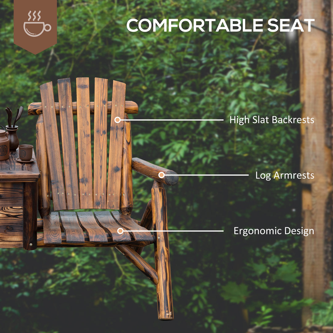 Buy farmhouse furniture Rustic Brown Double Wooden Farmhouse Country Chair with Ice Bucket - Modern Cottage Farmhouse Furniture