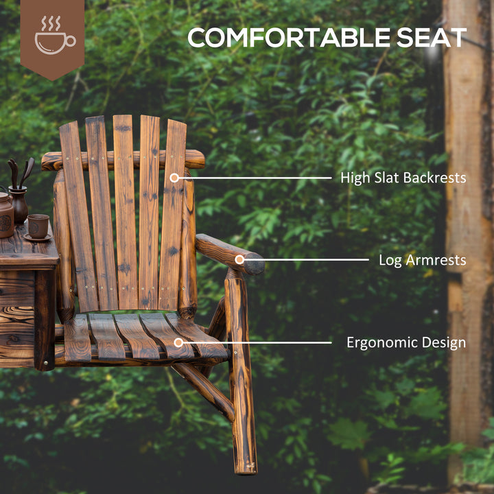 Buy farmhouse furniture Rustic Brown Double Wooden Farmhouse Country Chair with Ice Bucket - Modern Cottage Farmhouse Furniture
