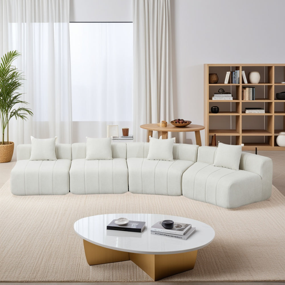 Buy farmhouse furniture The Valencia Cream Vista Sofa Section Sectional - Modern Cottage Farmhouse Furniture