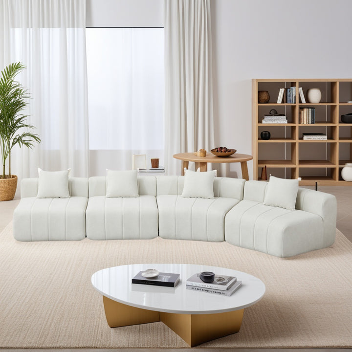 Buy farmhouse furniture The Valencia Cream Vista Sofa Section Sectional - Modern Cottage Farmhouse Furniture