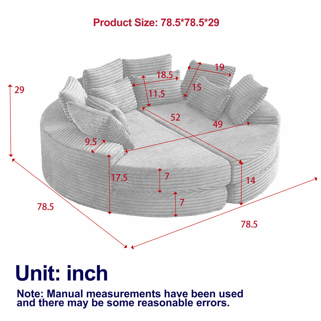 Buy farmhouse furniture Large Circle Circular Modern Farmhouse Contemporary Italian Circle Sofa Bed - Modern Cottage Farmhouse Furniture