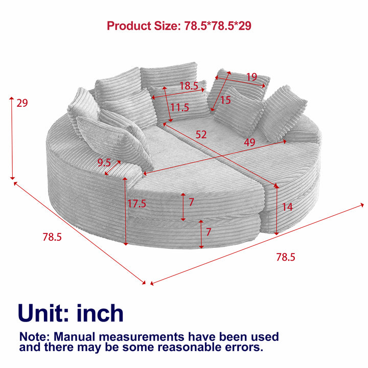 Buy farmhouse furniture Large Circle Circular Modern Farmhouse Contemporary Italian Circle Sofa Bed - Modern Cottage Farmhouse Furniture