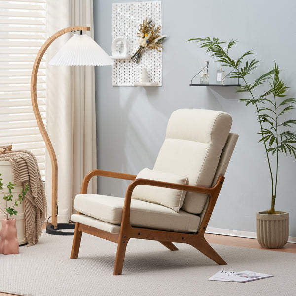 Buy farmhouse furniture Valencia Mediterranean Farmhouse Linen Contemporary Accent Chair - Modern Cottage Farmhouse Furniture