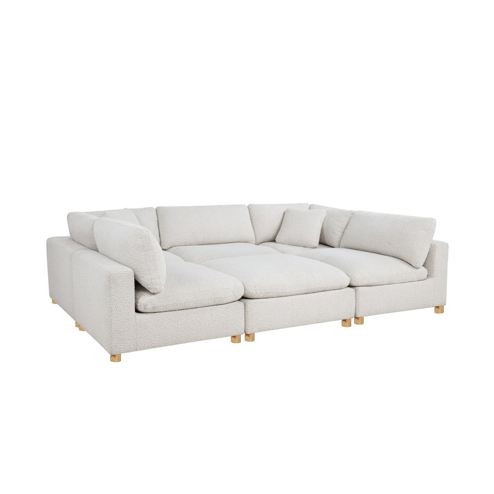 Buy farmhouse furniture The Luna • Mare 6-Piece Boucle Modular Modern Cottage Farmhouse Sofa Sectional Couch - Modern Cottage Farmhouse Furniture
