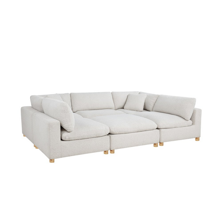 Buy farmhouse furniture The Luna • Mare 6-Piece Boucle Modular Modern Cottage Farmhouse Sofa Sectional Couch - Modern Cottage Farmhouse Furniture
