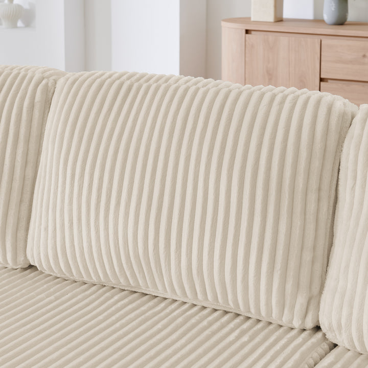 Buy farmhouse furniture La Ella Beige Low Profile Modular Mediterranean U Shape Sofa Sectional - Modern Cottage Farmhouse Furniture