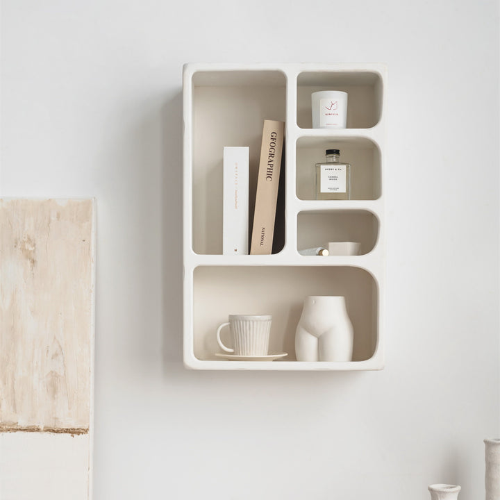 Buy farmhouse furniture Santorini Mediterranean Contemporary Wall Storage Floating Shelve - Modern Cottage Farmhouse Furniture