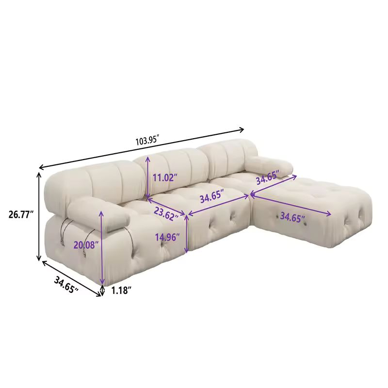 Buy farmhouse furniture White Boucle European Farmhouse Style Sofa Couch Sectional Daybed - Modern Cottage Farmhouse Furniture