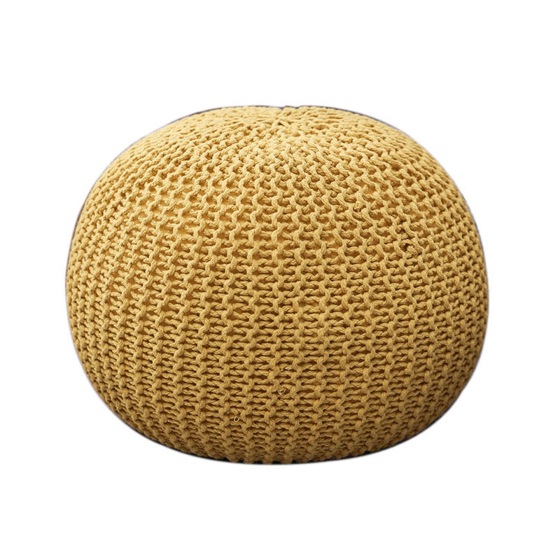 Buy farmhouse furniture Handwoven Artisan Modern Round Mediterranean Round Ottoman - Modern Cottage Farmhouse Furniture
