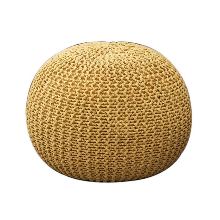 Buy farmhouse furniture Handwoven Artisan Modern Round Mediterranean Round Ottoman - Modern Cottage Farmhouse Furniture
