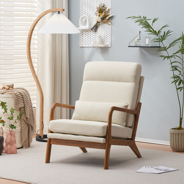 Buy farmhouse furniture Valencia Mediterranean Farmhouse Linen Contemporary Accent Chair - Modern Cottage Farmhouse Furniture