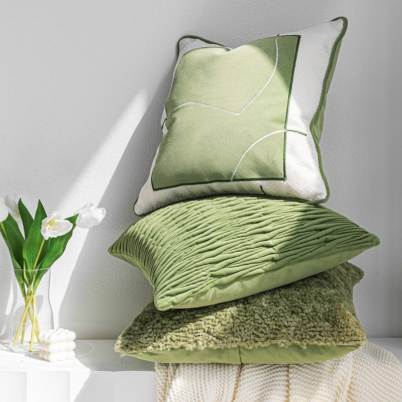 Buy farmhouse furniture Chloeros | Green Textured Mediterranean Sofa Throw Pillows - Modern Cottage Farmhouse Furniture