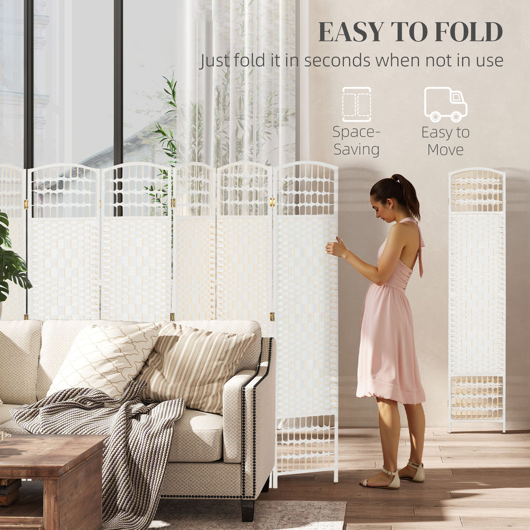 Buy farmhouse furniture Folding Room Divider | 8-Panel Wave Fiber Privacy Screen, White - Modern Cottage Farmhouse Furniture