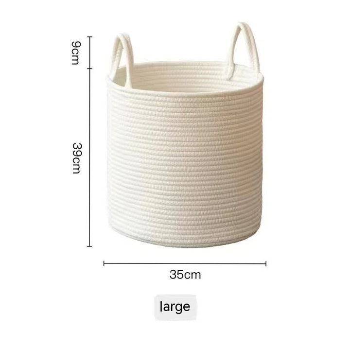 Buy farmhouse furniture Torre Melissa | Large Jute Mediterranean Farmhouse Hand-woven Cotton Basket - Modern Cottage Farmhouse Furniture
