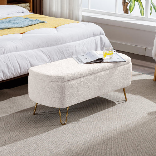 Buy farmhouse furniture Ivory White Mediterranean Farmhouse Bedside Storage Footstool - Modern Cottage Farmhouse Furniture