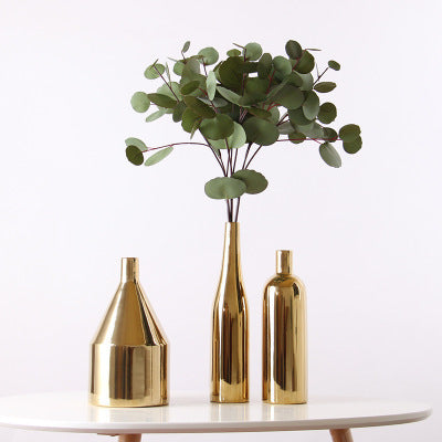 Buy farmhouse furniture Le Locri | Modern Mediterranean Gold Luxury Vase - Modern Cottage Farmhouse Furniture