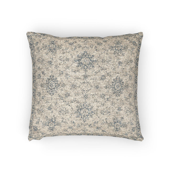 Blue Bell Woven Pillow — Neutral Textured Decorative Throw Pillow for Modern Rustic Home