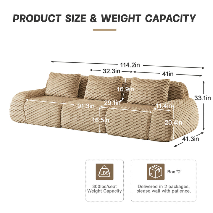 Buy farmhouse furniture Large Modern Italian Woven Boucle Modular Sectional Sofa Sectional Couch - Modern Cottage Farmhouse Furniture