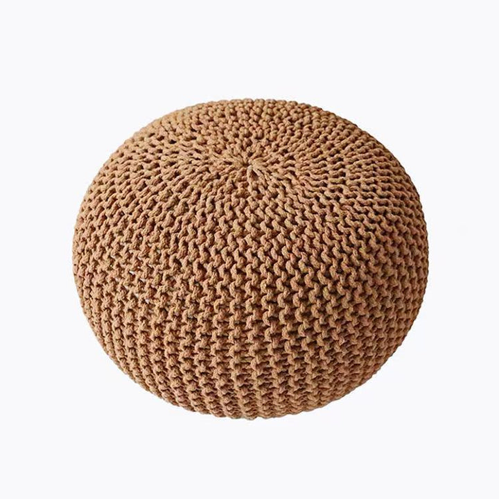 Buy farmhouse furniture Handwoven Artisan Modern Round Mediterranean Round Ottoman - Modern Cottage Farmhouse Furniture