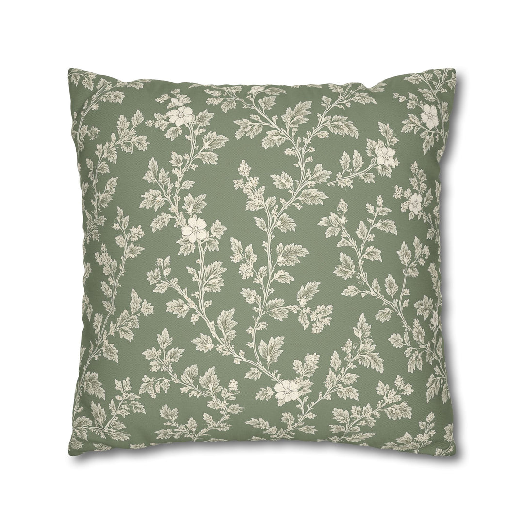 Clover Hill - Cream &amp; Sage Floral Pillowcase By. Artisan Blooms
