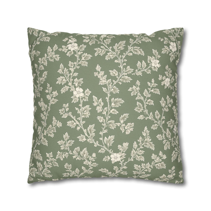 Clover Hill - Cream &amp; Sage Floral Pillowcase By. Artisan Blooms
