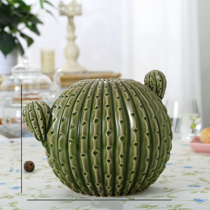 Buy farmhouse furniture Mediterranean Moroccan Southwestern Style Ceramic Cactus Vase - Modern Cottage Farmhouse Furniture