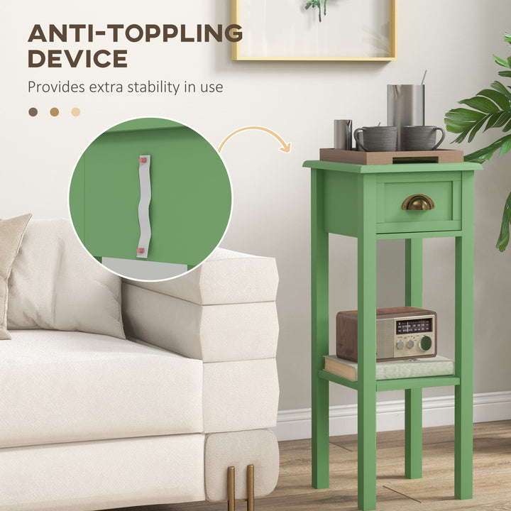 Buy farmhouse furniture Sage 2-Tier Side Table with Drawer and Shelf, End Table - Modern Cottage Farmhouse Furniture