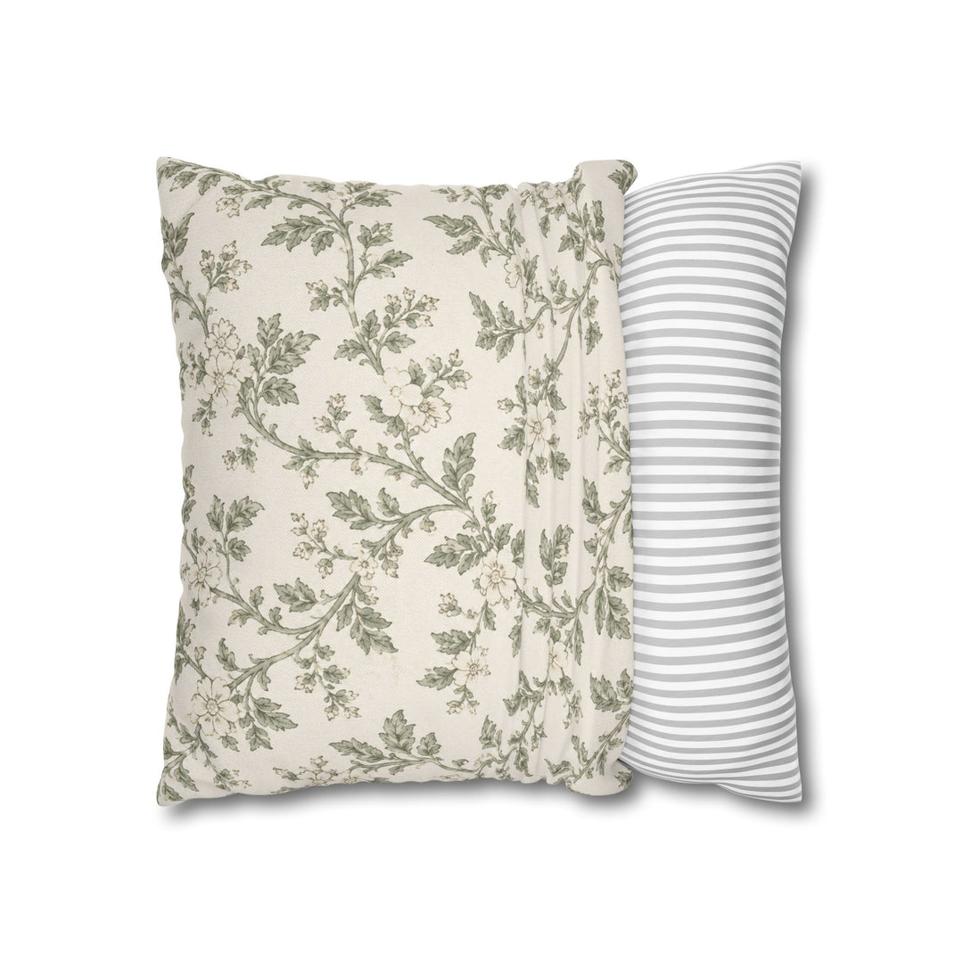 Cream &amp; Sage Floral Pillowcase By. Artisan Blooms