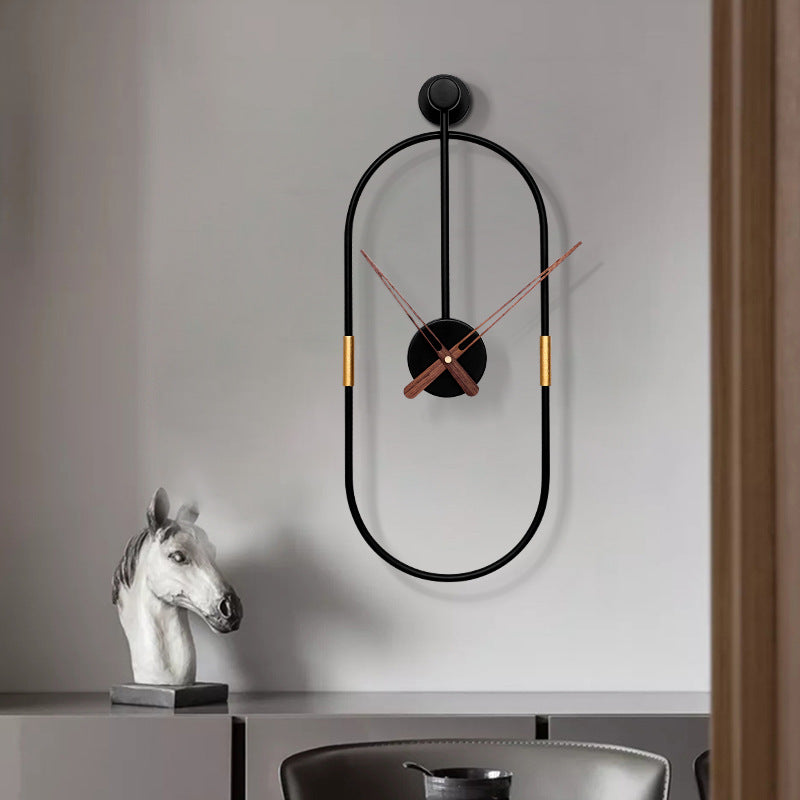 Buy farmhouse furniture Agos Mediterranean Oval Wall Clock | Greek-Inspired Wrought Iron Home Decor - Modern Cottage Farmhouse Furniture
