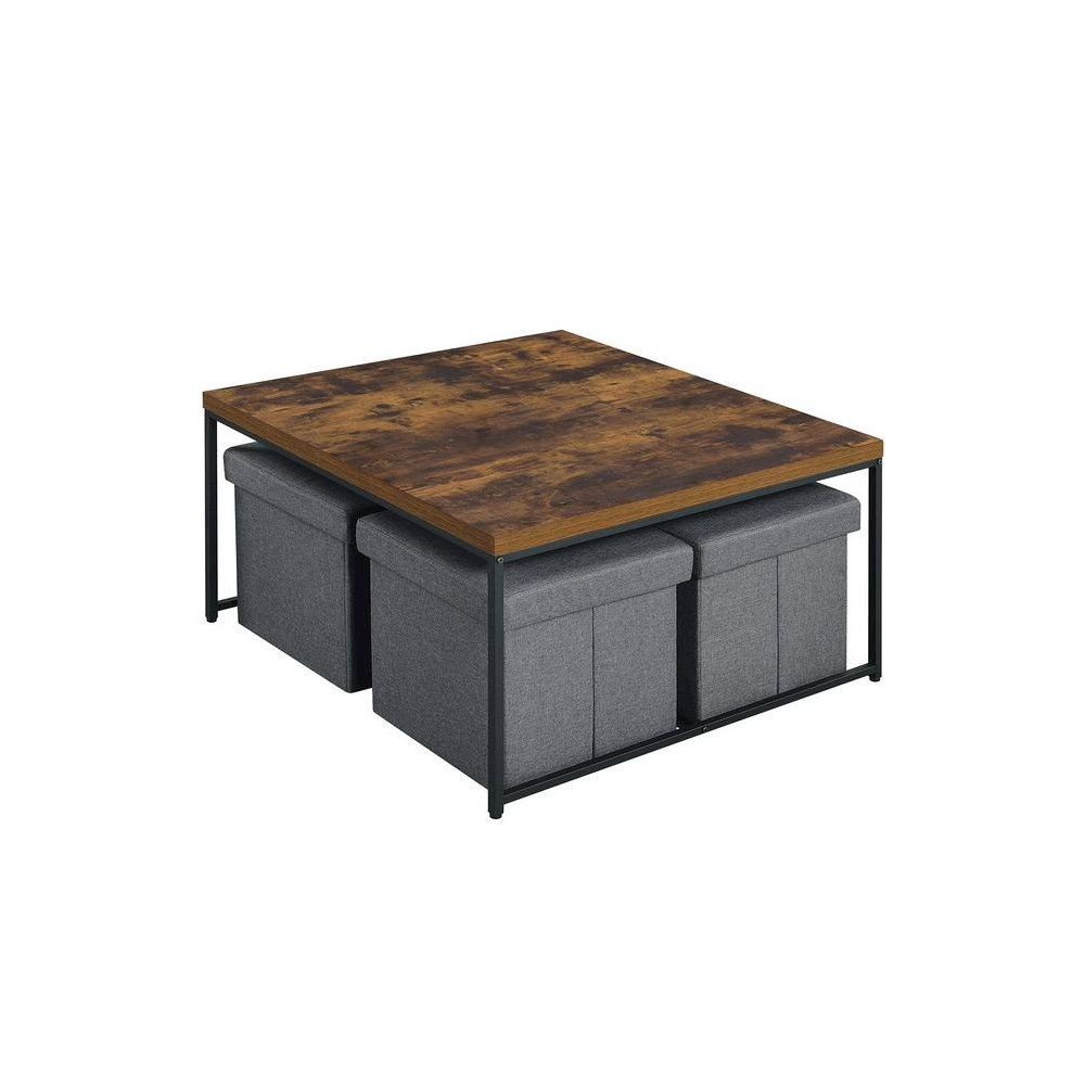 Buy farmhouse furniture Caitlin Weathered Oak Wood Grain 5 Piece Coffee Table Set - Modern Cottage Farmhouse Furniture