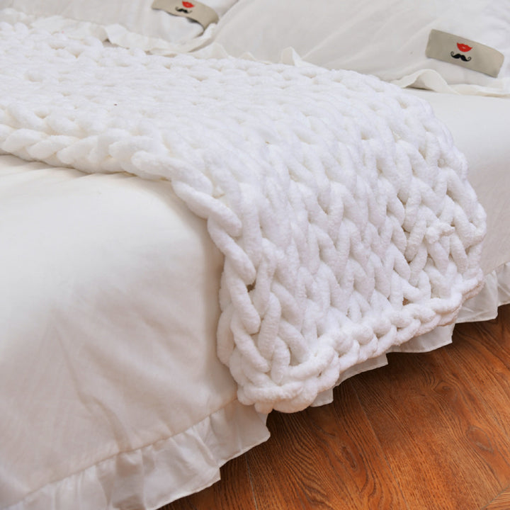 Buy farmhouse furniture Handmade Thick Beige Brown Modern Farmhouse Cottage Throw Blanket - Modern Cottage Farmhouse Furniture